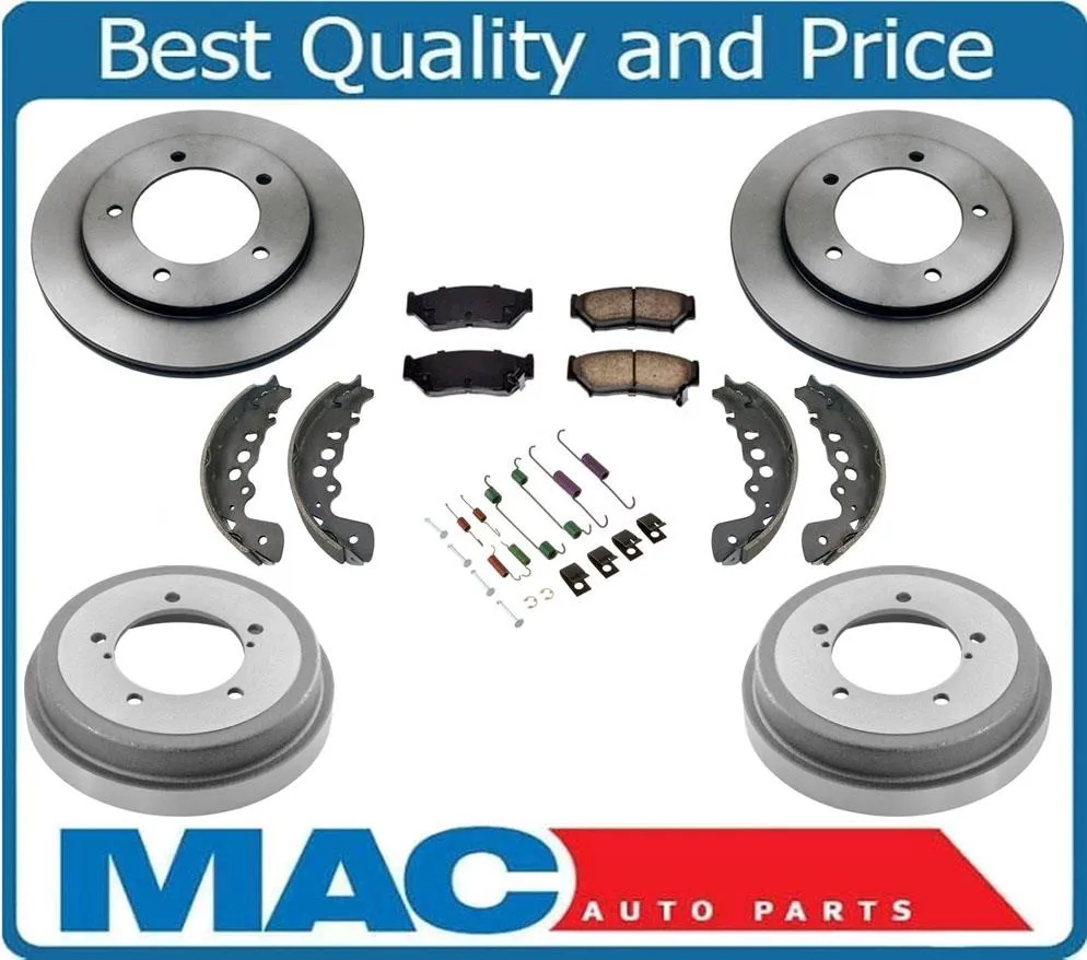 00-04 Tracker Frt Brake Disc Rotors Ceramic Pads Brake Drums Shoes Springs 7pc