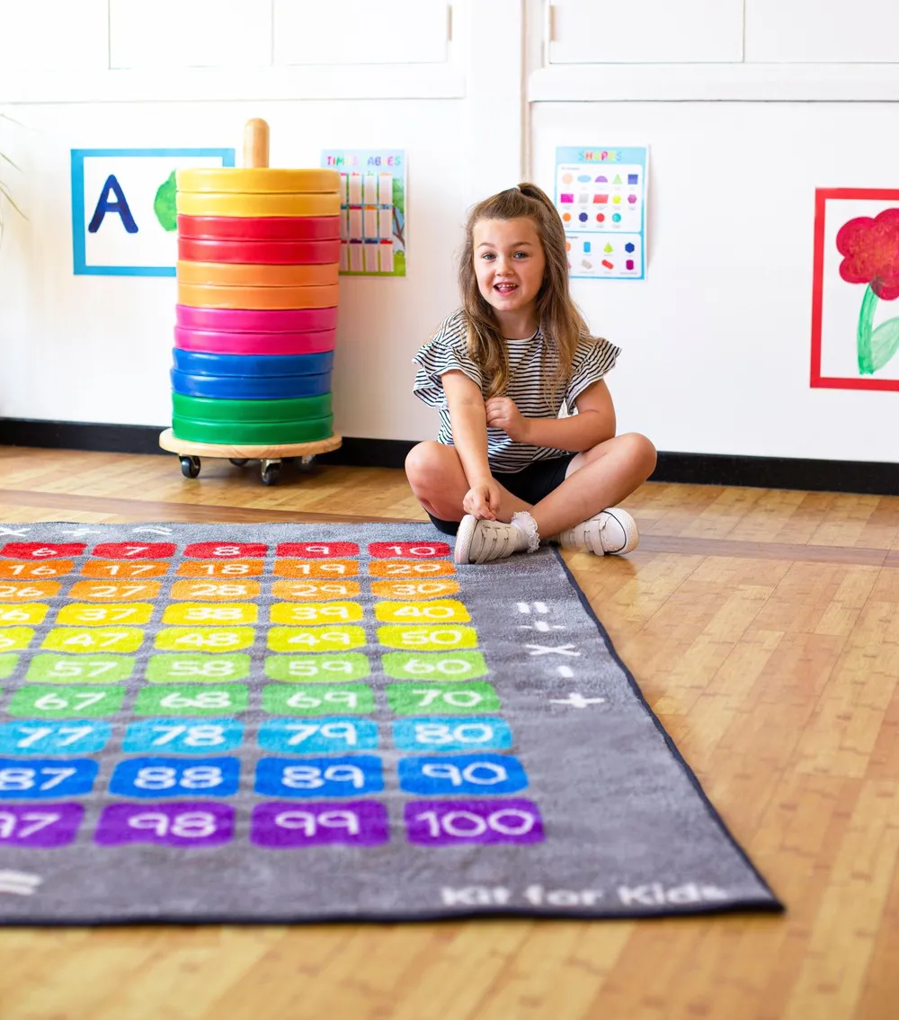 100 Square Counting Grid 2x2m Carpet