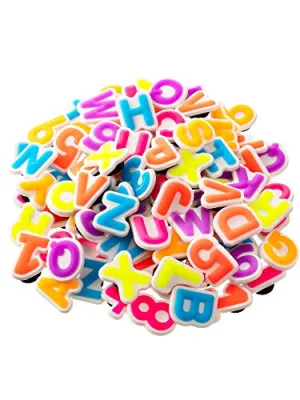 108 Pieces Glowing Letters Numbers Shoe Charms Glow in The Dark Shoe Charm Different Clog Charm Decorations Fits for Shoe