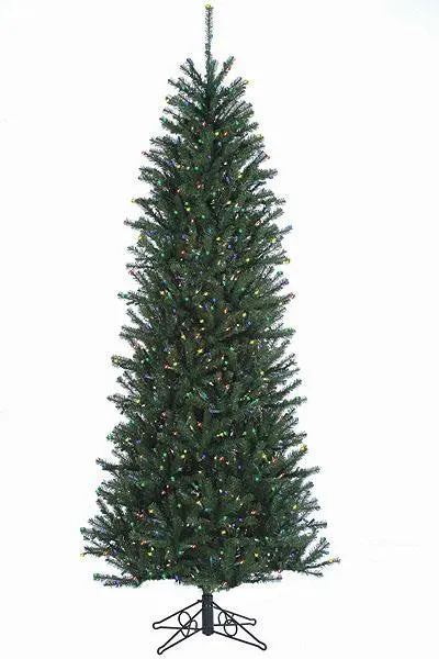 12' Slim Alexandria Pine Pre-Lit Artificial Christmas Tree - Multi Lights