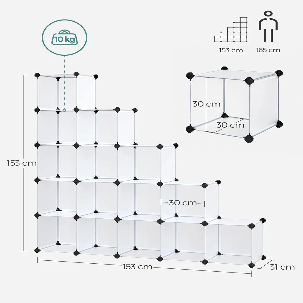 16 Cube Modular Storage Organizer, Waterproof, with Mallet - SONGMICS