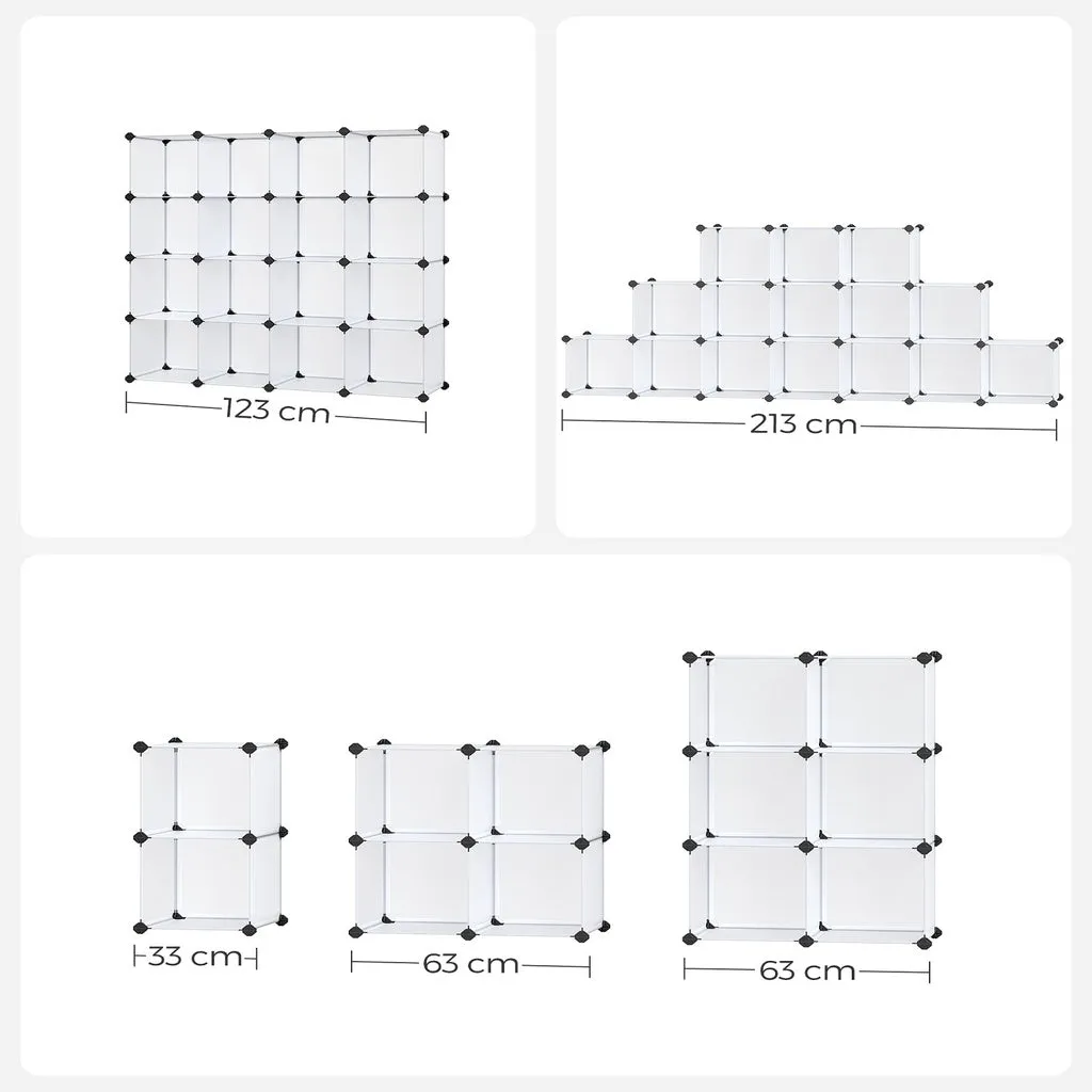 16 Cube Modular Storage Organizer, Waterproof, with Mallet - SONGMICS