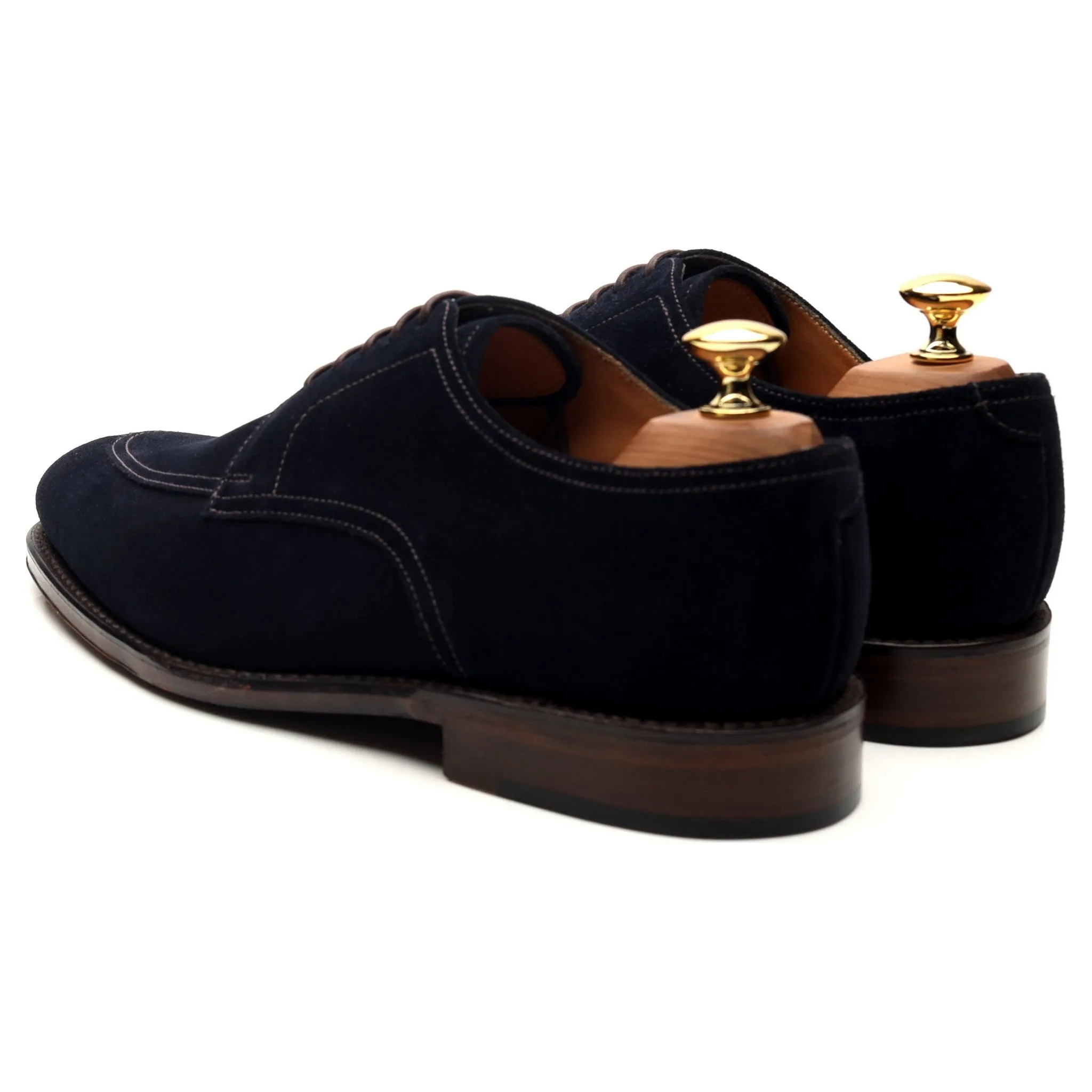 1880 'Ealing' Navy Blue Suede Split Toe Derby UK 6 F