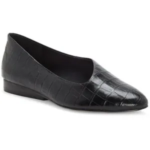 1.State Bennie Black Croc Embossed Asymmetrical Flat - Size 5