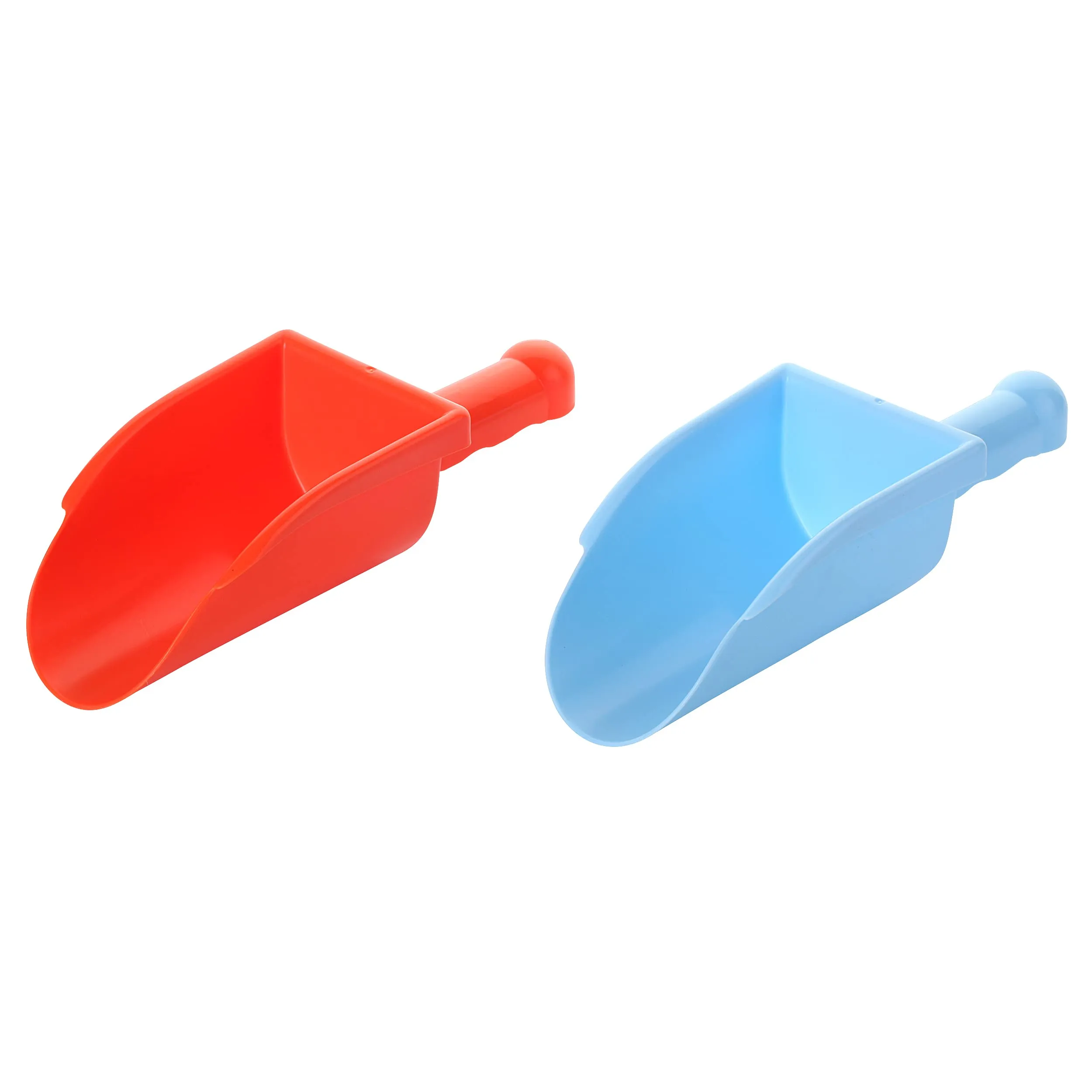 2 Sand Castle Beach Buckets and 2 Shovels for Kids - 7 Inch Large Sand Mould Pails, Beach