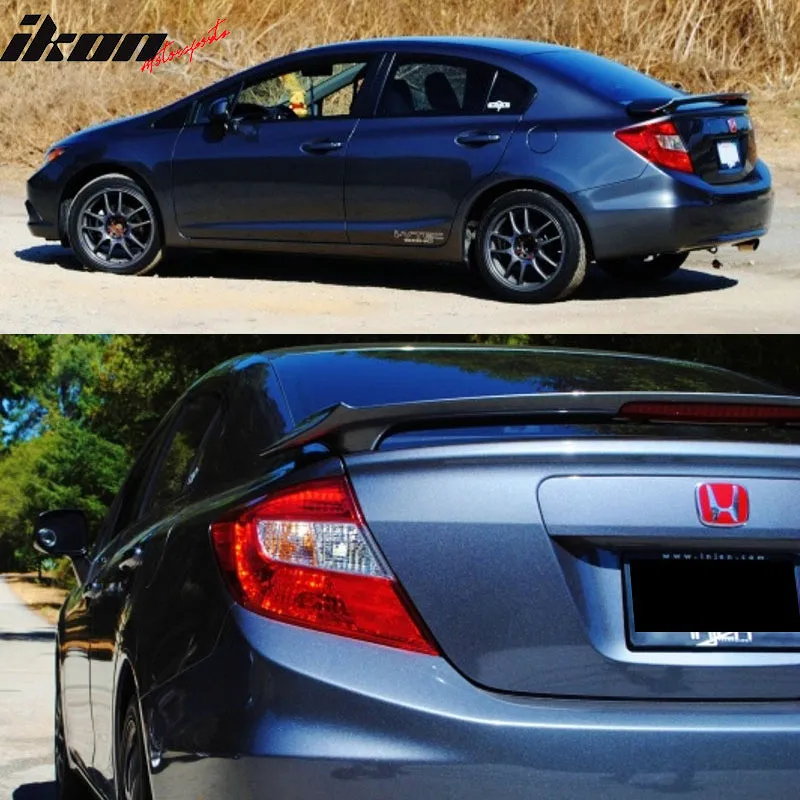 2012-2015 Honda Civic 9th Sedan MD Style Trunk Spoiler Wing Lip ABS