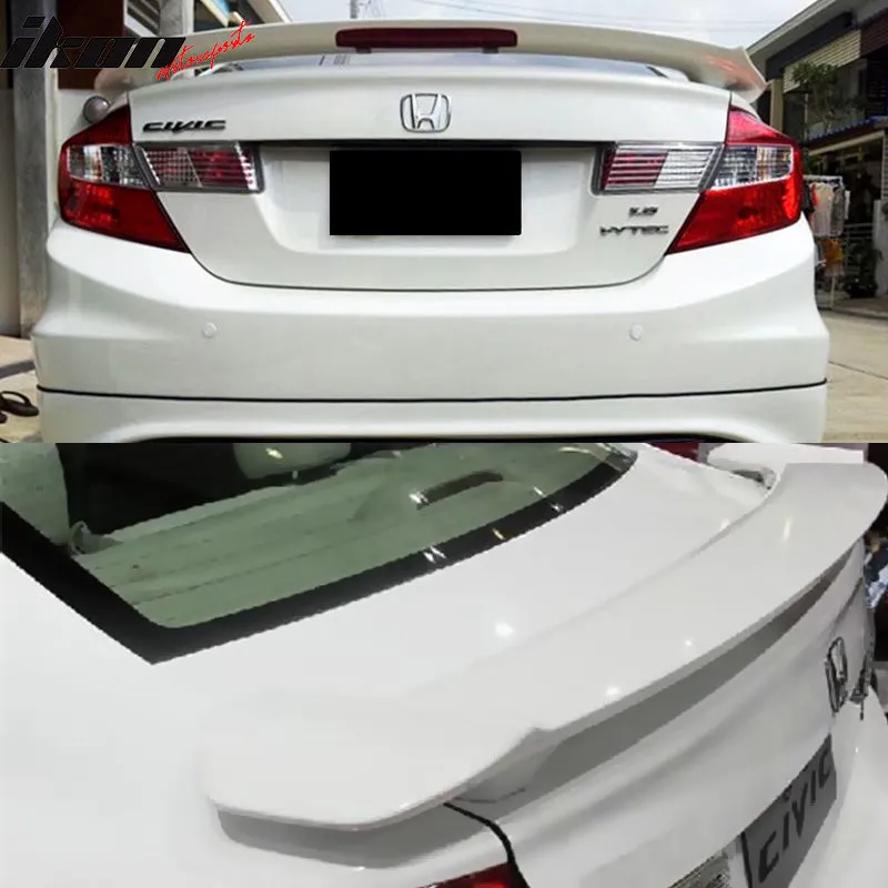 2012-2015 Honda Civic 9th Sedan MD Style Trunk Spoiler Wing Lip ABS