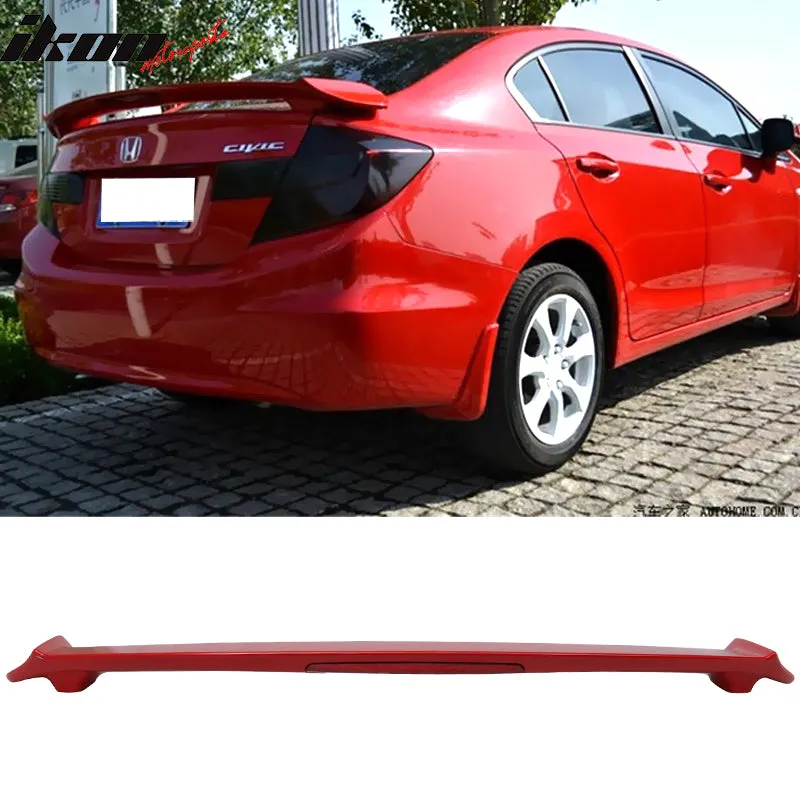 2012-2015 Honda Civic 9th Sedan MD Style Trunk Spoiler Wing Lip ABS