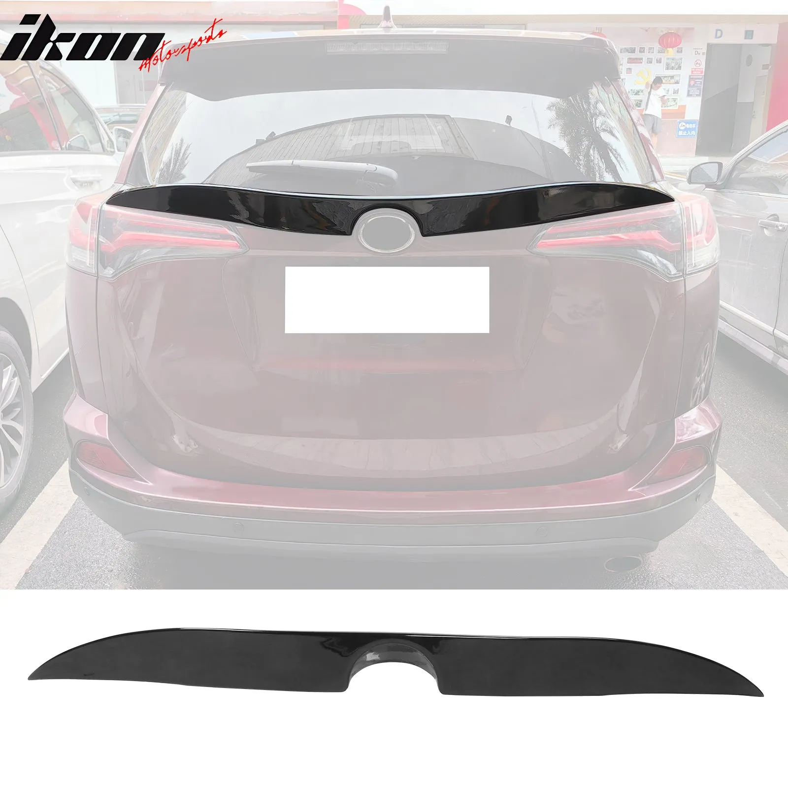 2016-2018 Toyota Rav4 IKON Gloss Black Rear Trunk Spoiler Lip ABS