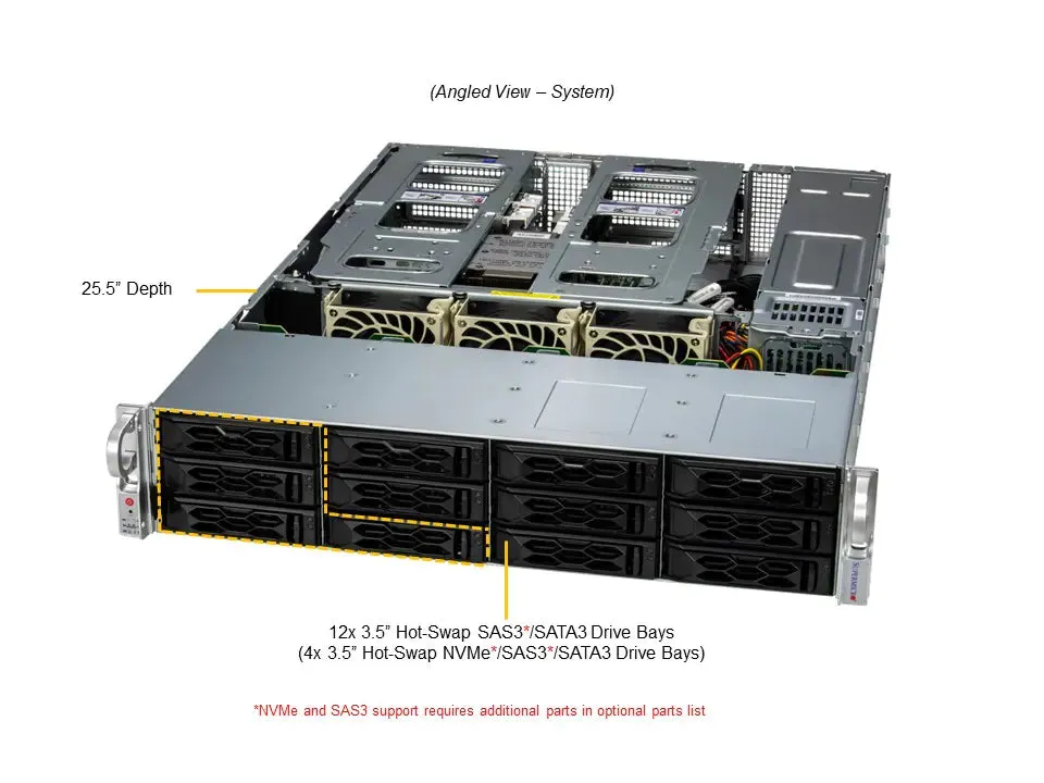 2U Single CPU AMD EPYC 9004, 12x 3.5", 12 DIMM -AS-2015CS-TNR