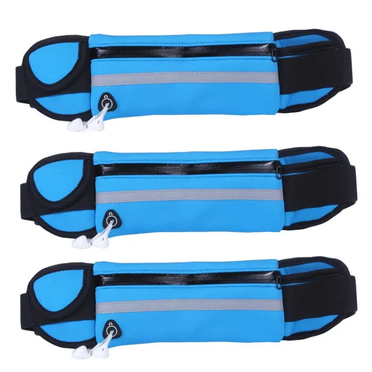 3PCS Outdoor Sports Large Capacity Portable Sweatproof Waist Bag(Blue)