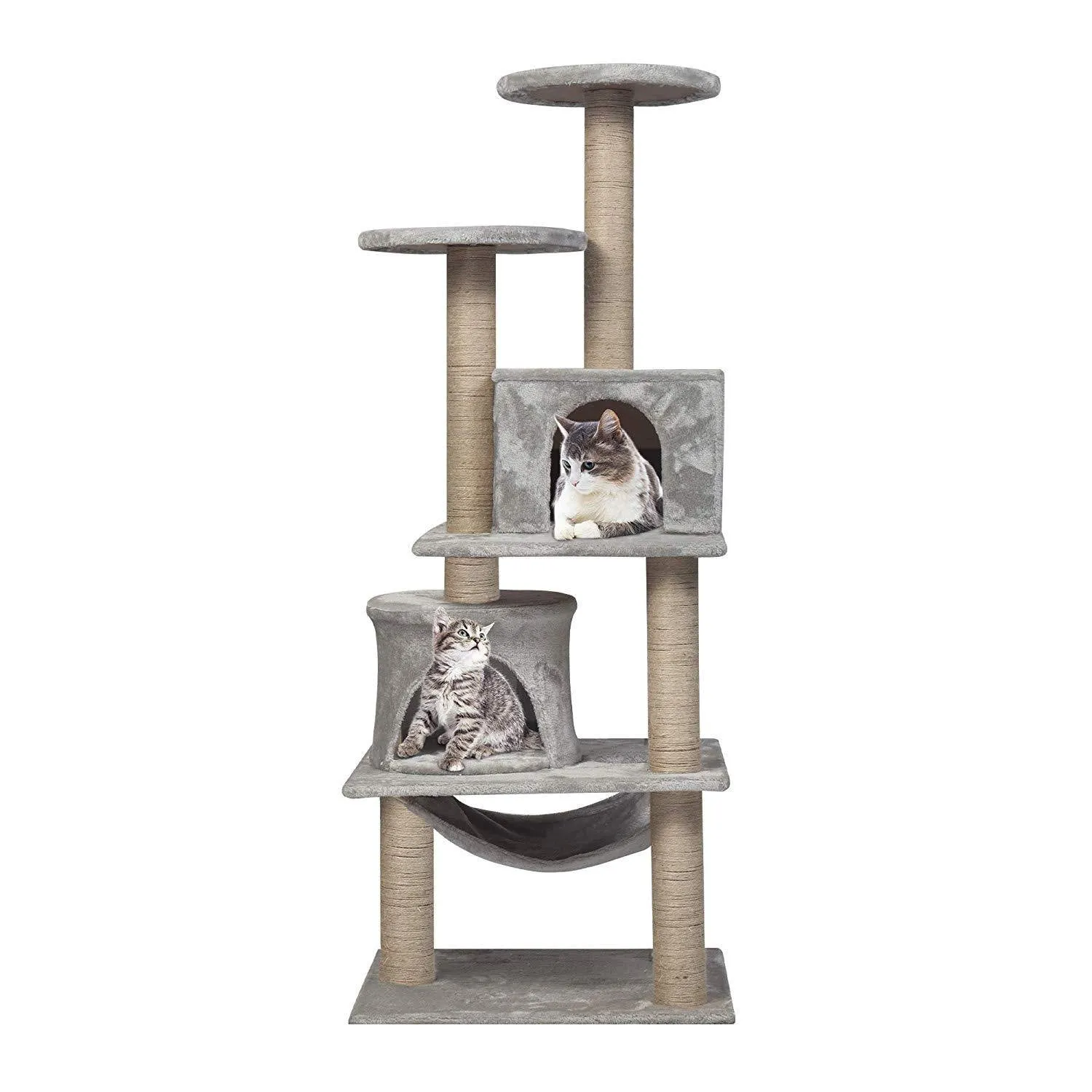 49.2” Mordern Cat Tree Tower, Gray