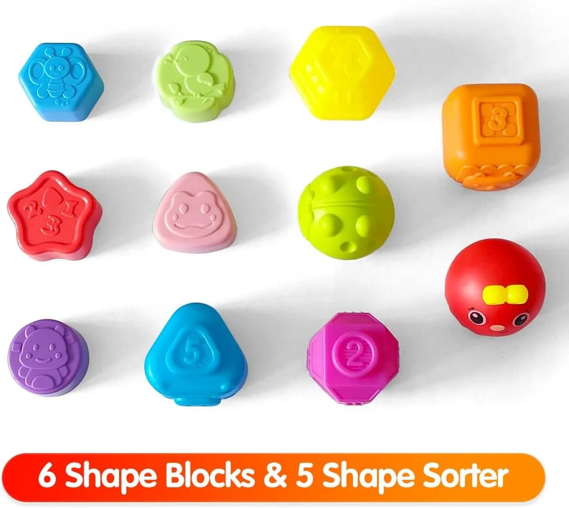 6in1 Baby Sensory Shape Sorting Activity Cube - 322