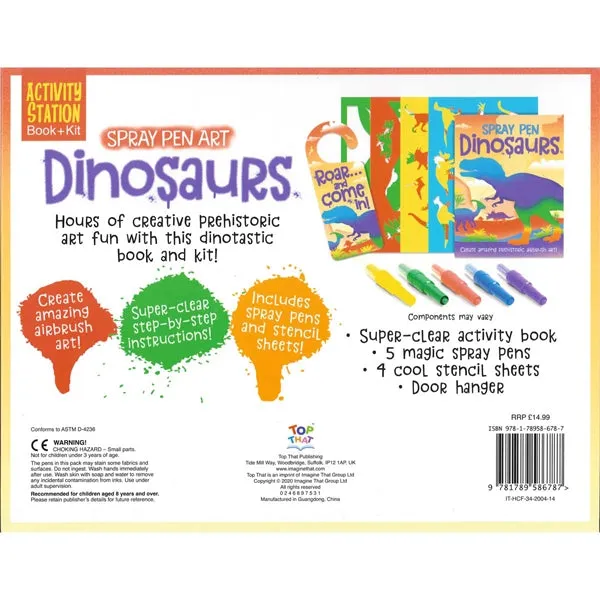 Activity Station Kit, Dinosaurs Spray Pen Art