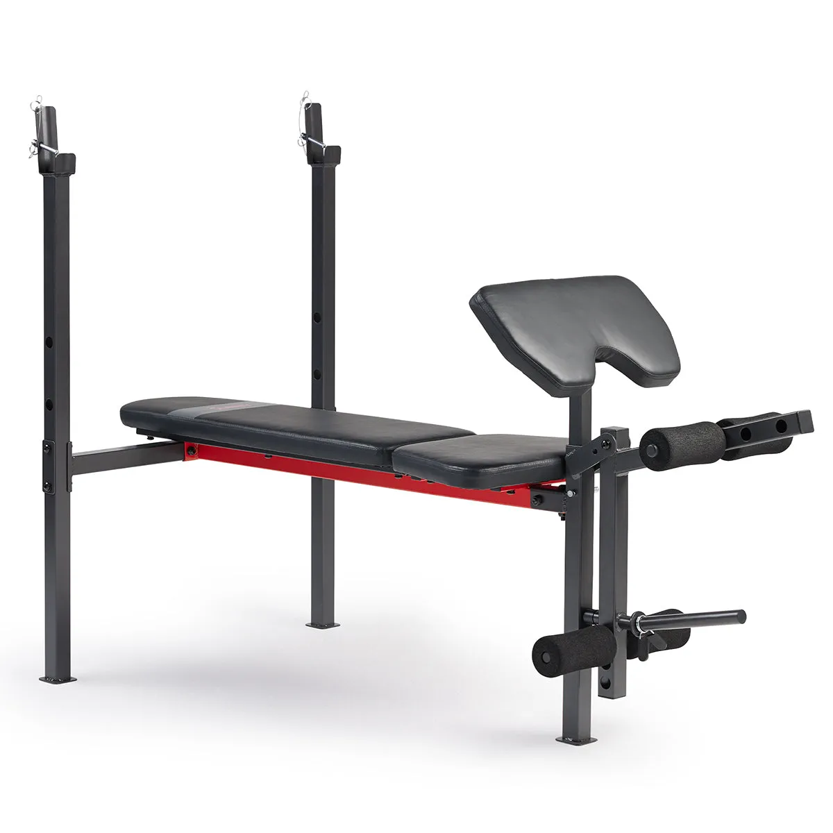 Adjustable Standard Incline Weight Bench with Leg Developer and Preacher Curl Attachment