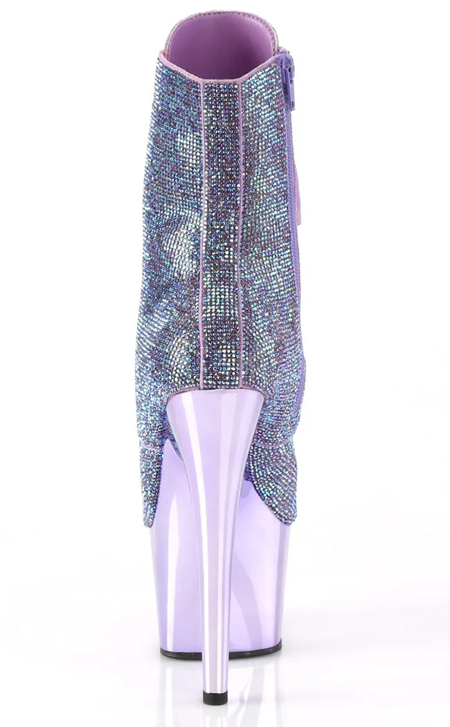 ADORE-1020CHRS Lavender Chrome & Rhinestone Boots