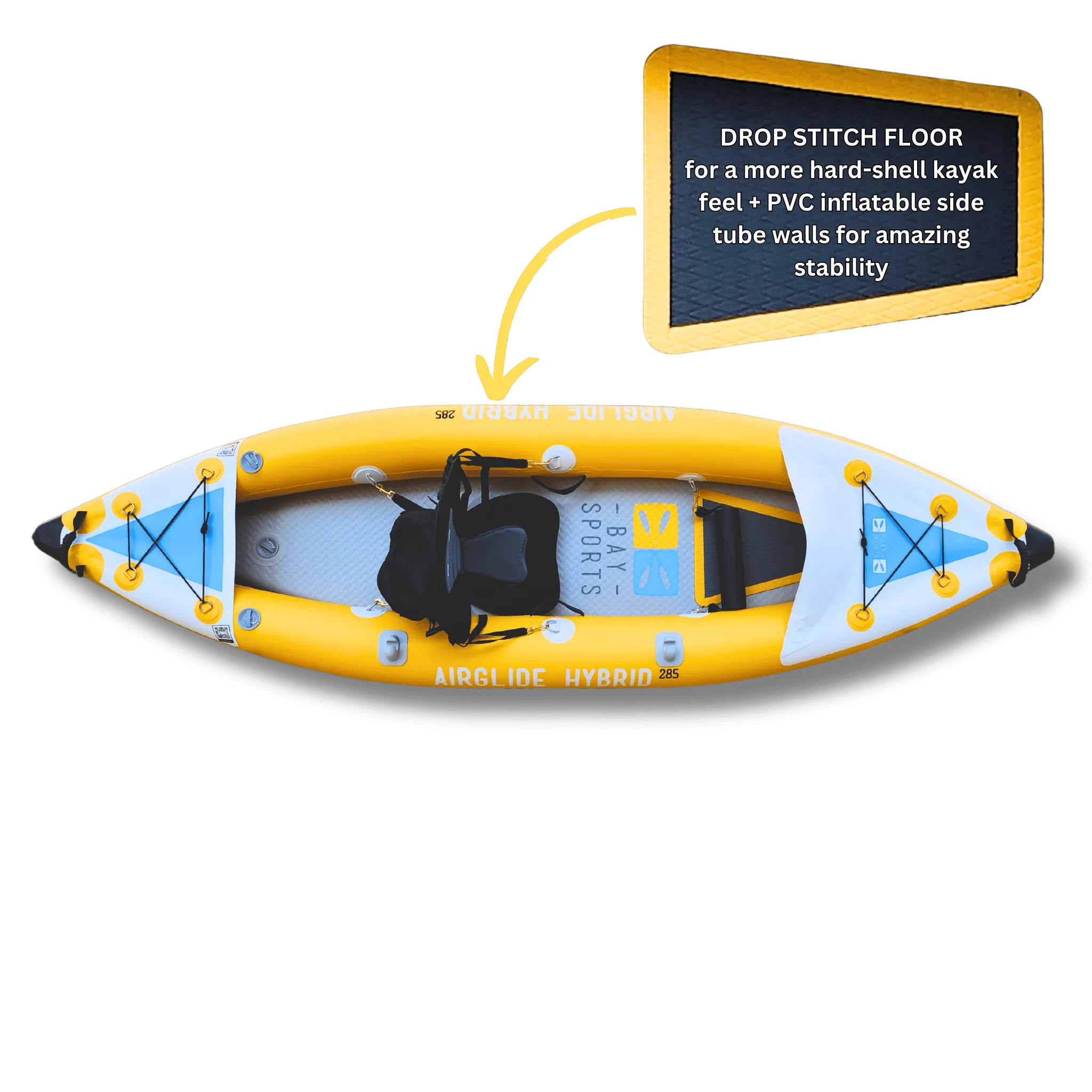 Air Glide Hybrid 285 - 2.85M Single Inflatable Kayak