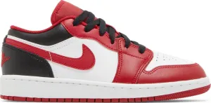 Air Jordan 1 Low GS Reverse Black Toe Sneakers, Red