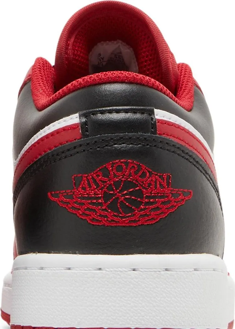 Air Jordan 1 Low GS Reverse Black Toe Sneakers, Red