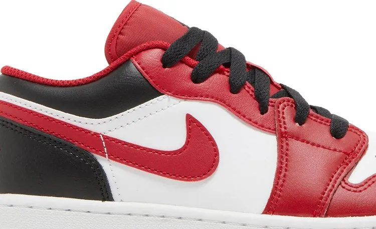 Air Jordan 1 Low GS Reverse Black Toe Sneakers, Red