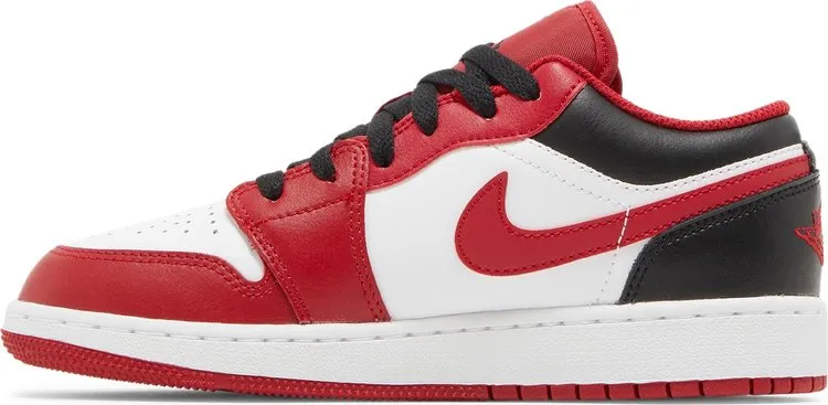 Air Jordan 1 Low GS Reverse Black Toe Sneakers, Red