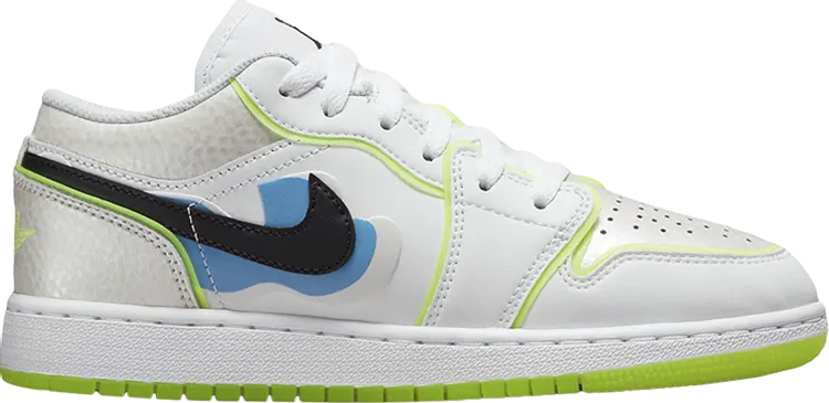 Air Jordan 1 Low SE GS Warped Swoosh, White