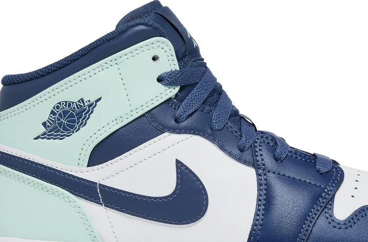 Air Jordan 1 Mid GS Blue Mint sneakers, blue