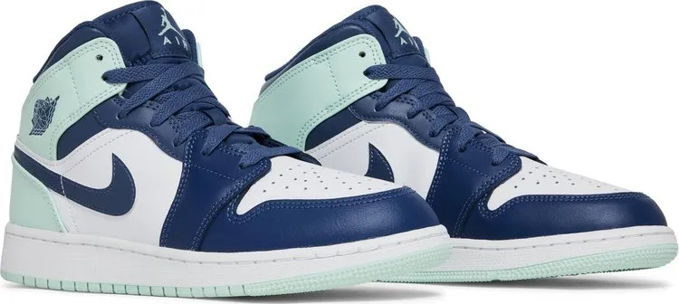 Air Jordan 1 Mid GS Blue Mint sneakers, blue