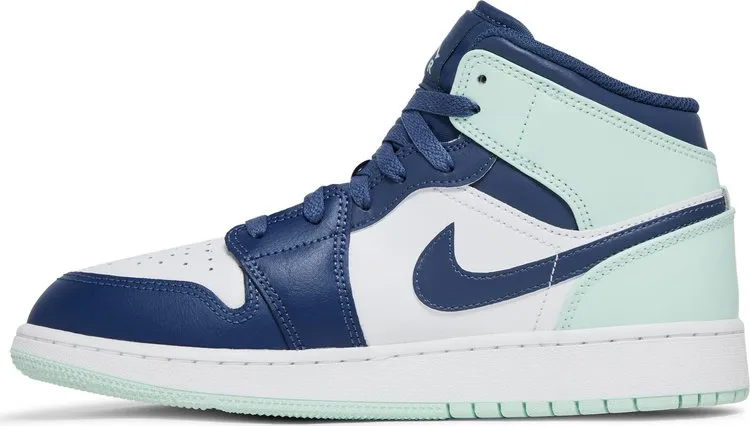 Air Jordan 1 Mid GS Blue Mint sneakers, blue