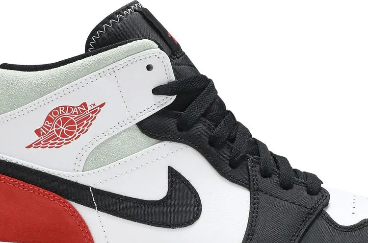 Air Jordan 1 Mid SE Red Black Toe Sneakers, red