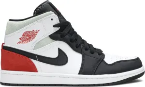 Air Jordan 1 Mid SE Red Black Toe Sneakers, red