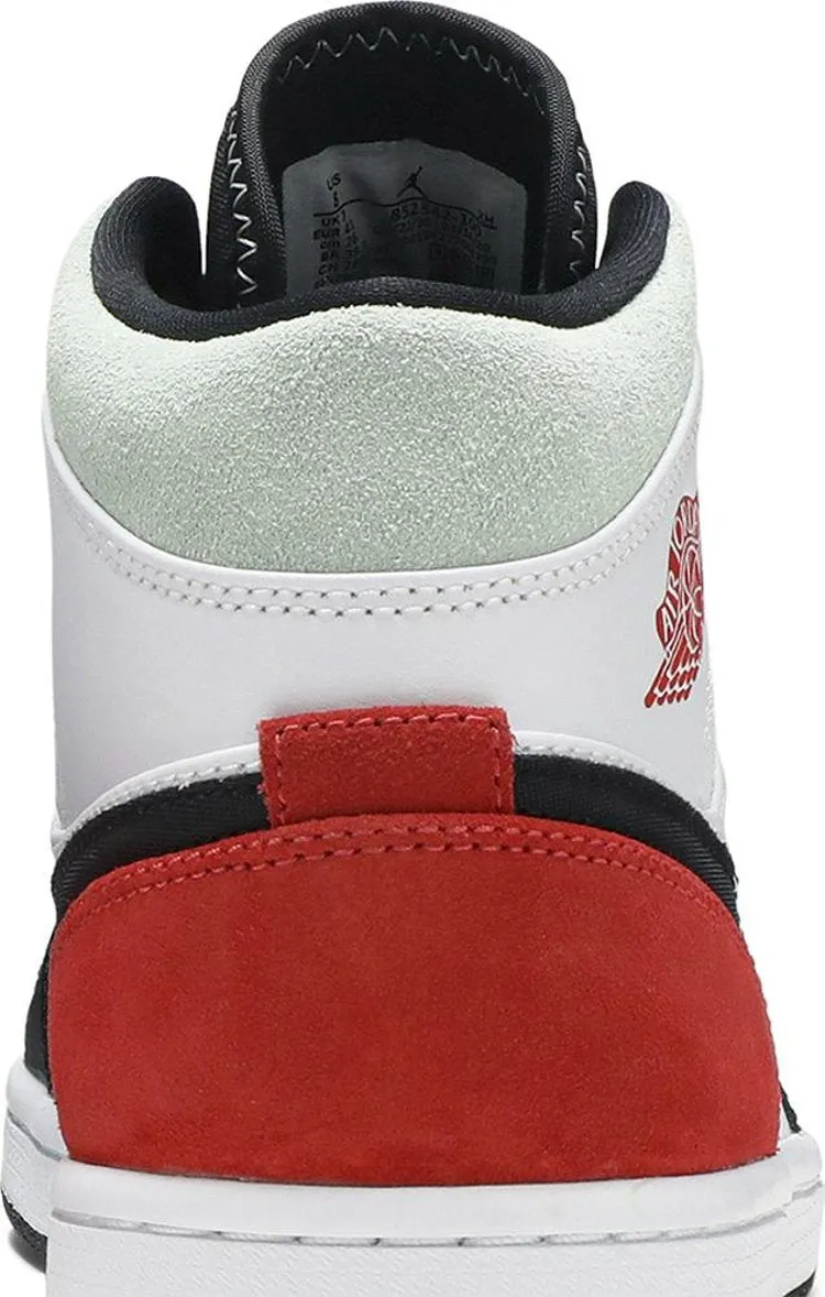 Air Jordan 1 Mid SE Red Black Toe Sneakers, red