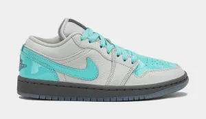 Air Jordan 1 Retro Low Polaroid Womens Lifestyle Shoes (White/Teal/Grey)