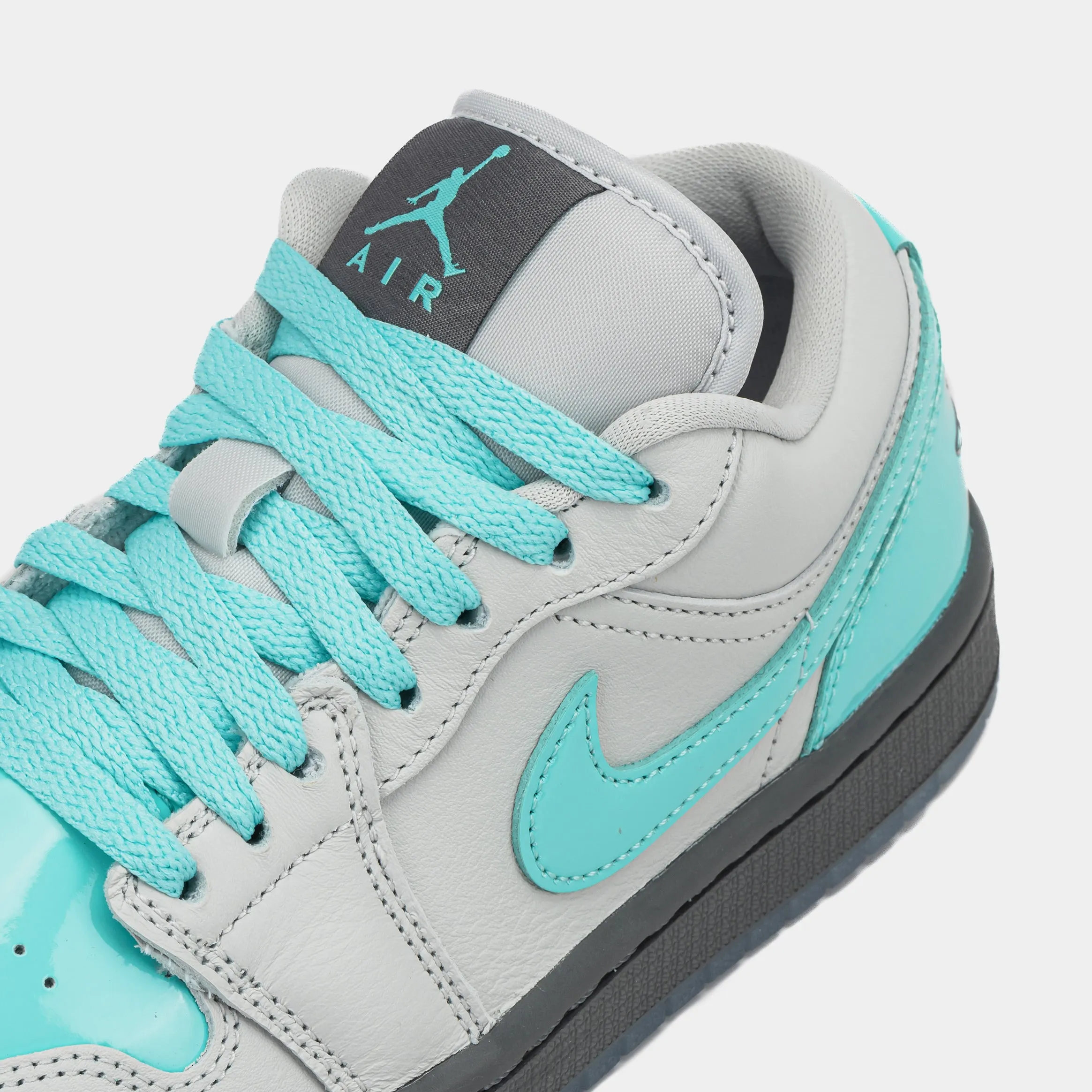 Air Jordan 1 Retro Low Polaroid Womens Lifestyle Shoes (White/Teal/Grey)