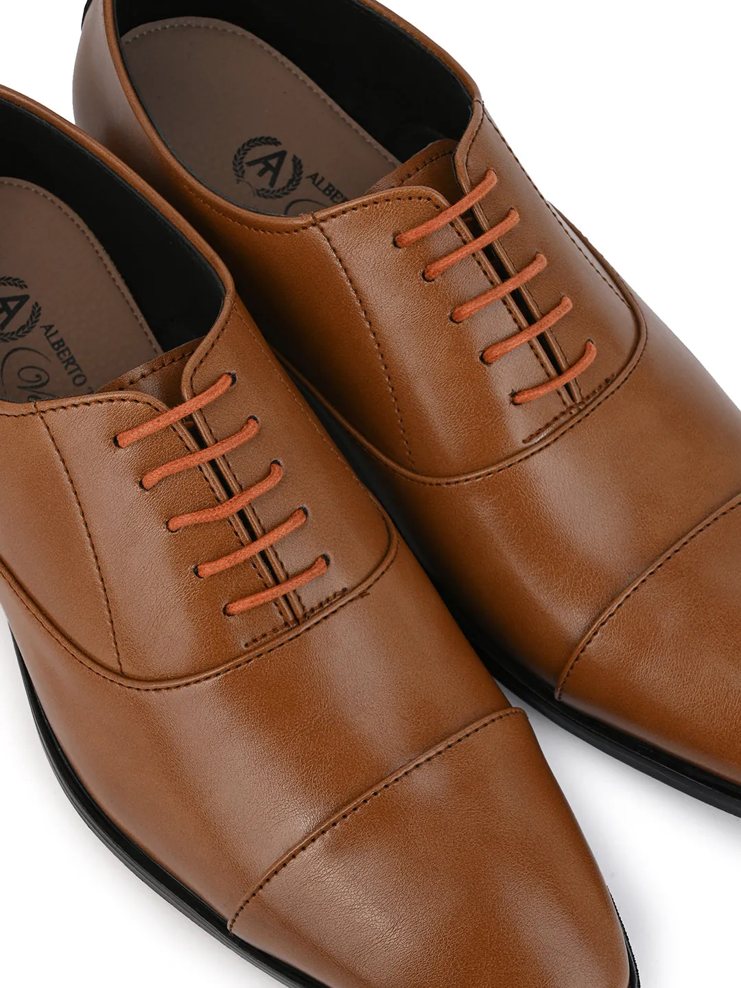 Alberto Torresi Synthetic Tan Laceup Formal Shoes