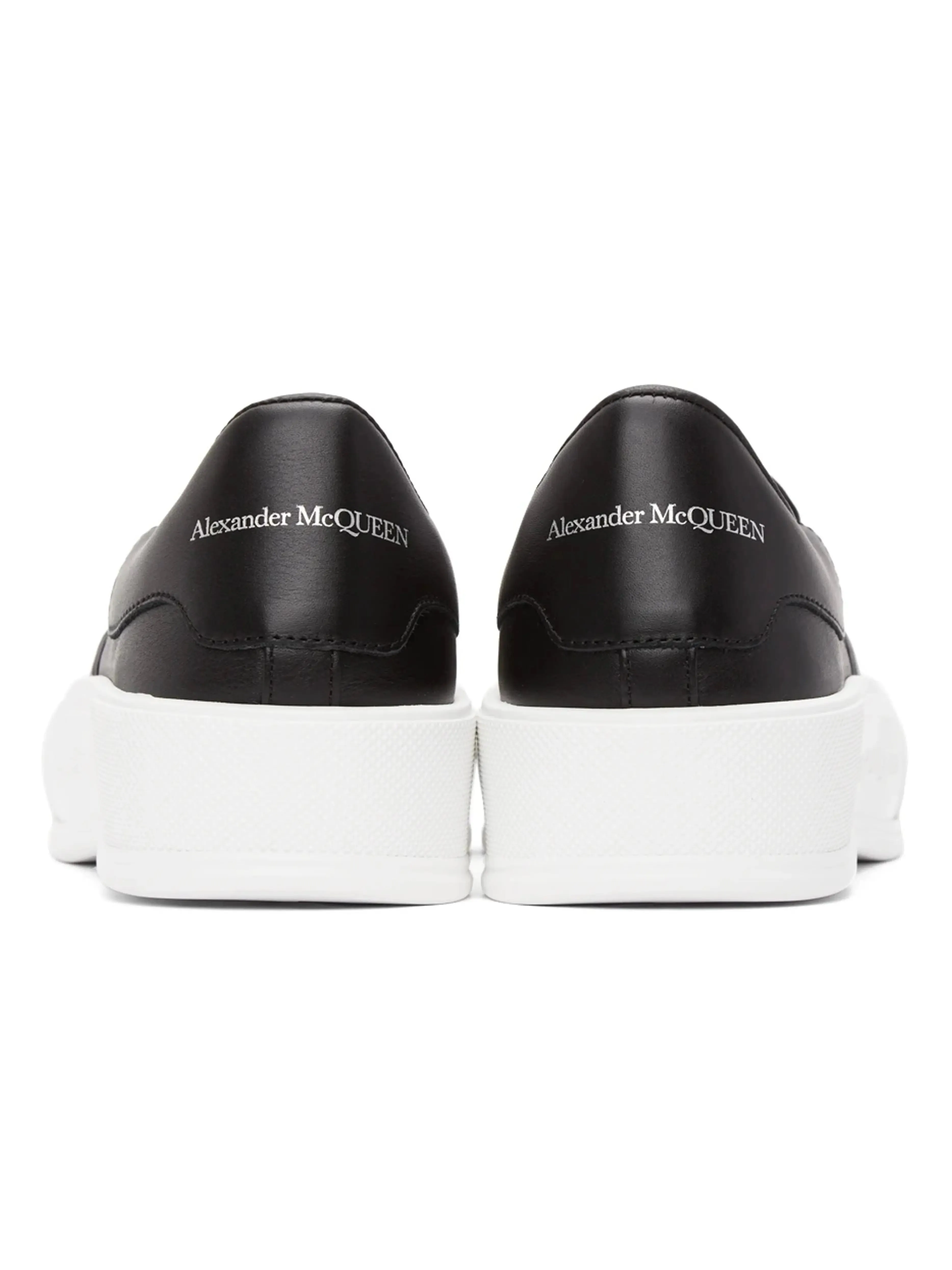 Alexander Mcqueen Black/White Deck Skate Plimsoll Sneakers