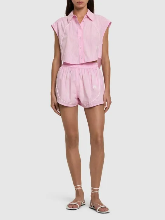 Alexander Wang   Cotton poplin button down crop top 