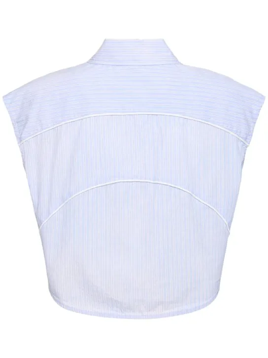 Alexander Wang   Cotton poplin button down crop top 