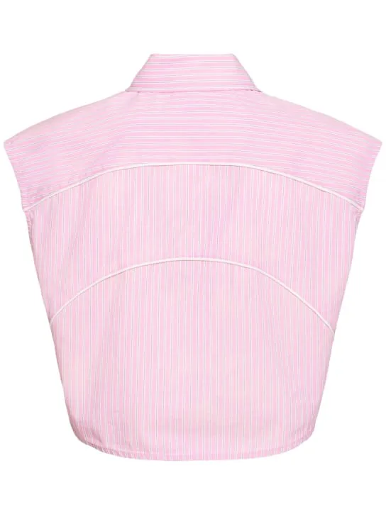 Alexander Wang   Cotton poplin button down crop top 