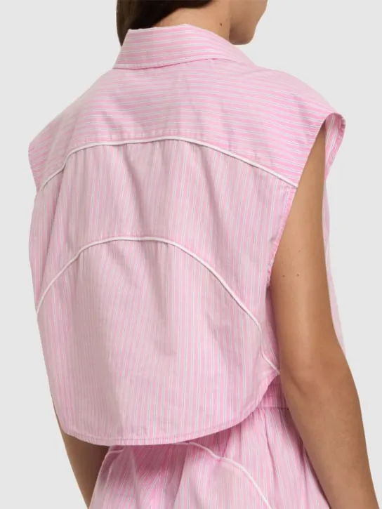 Alexander Wang   Cotton poplin button down crop top 