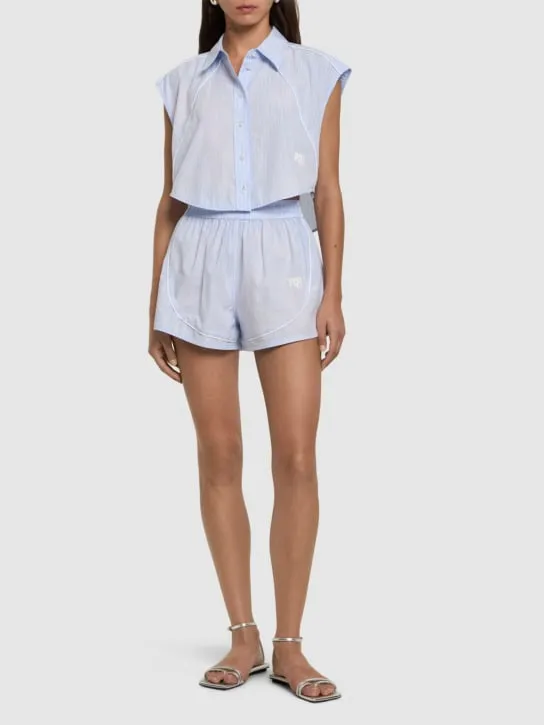 Alexander Wang   Cotton poplin button down crop top 