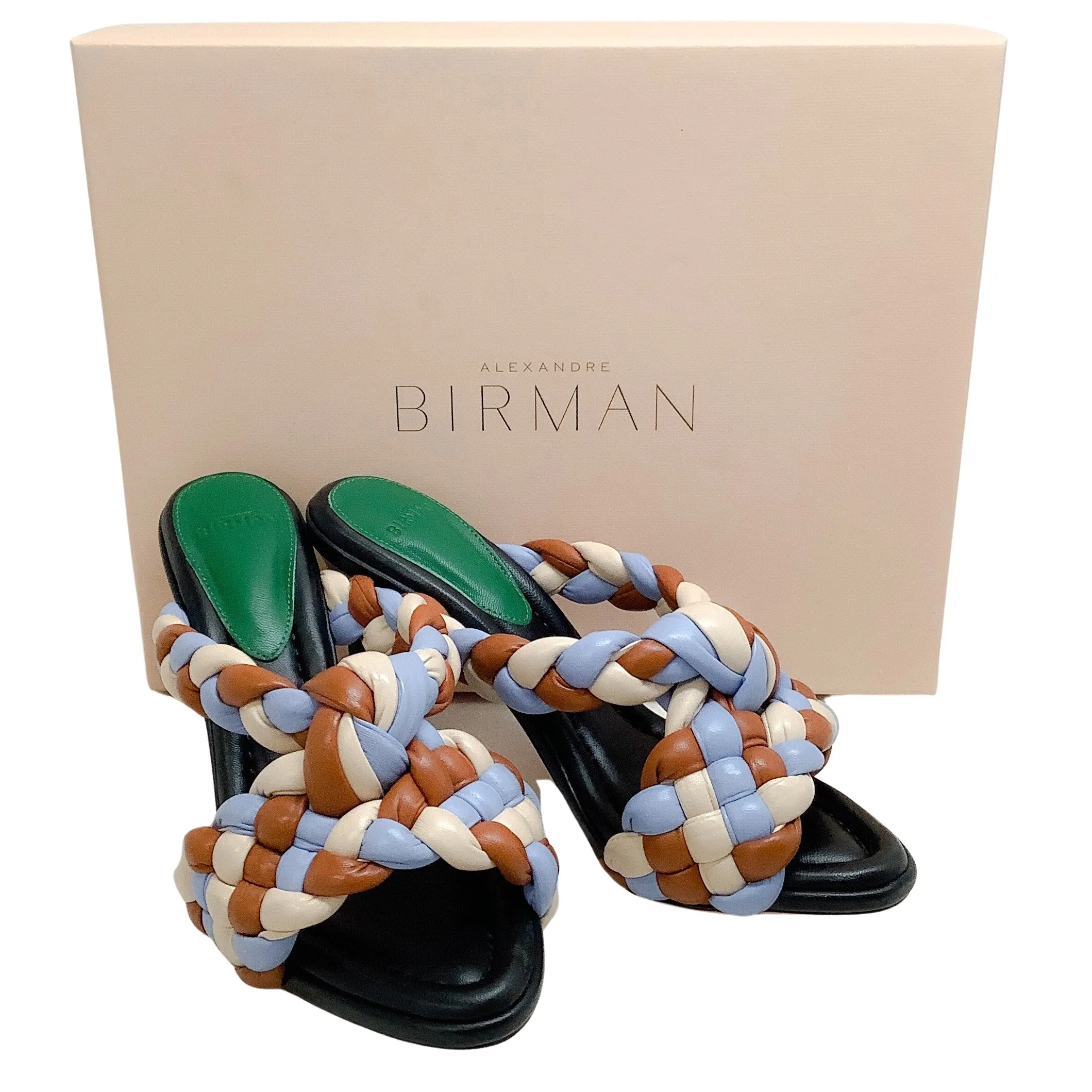 Alexandre Birman Eggshell / Caribbean Multi Carlotta Woven Sandals