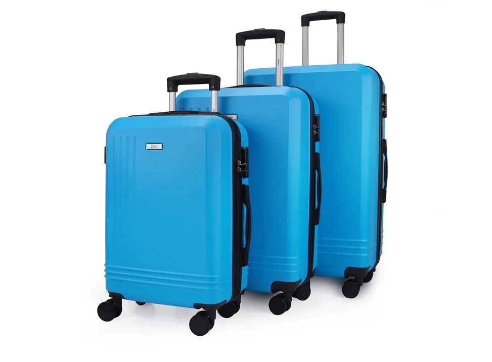 Alisa ABS Hard shell Lightweight 360 Dual Spinning Wheels Combo Lock 28" 24", 20" 3 Piece Luggage Set