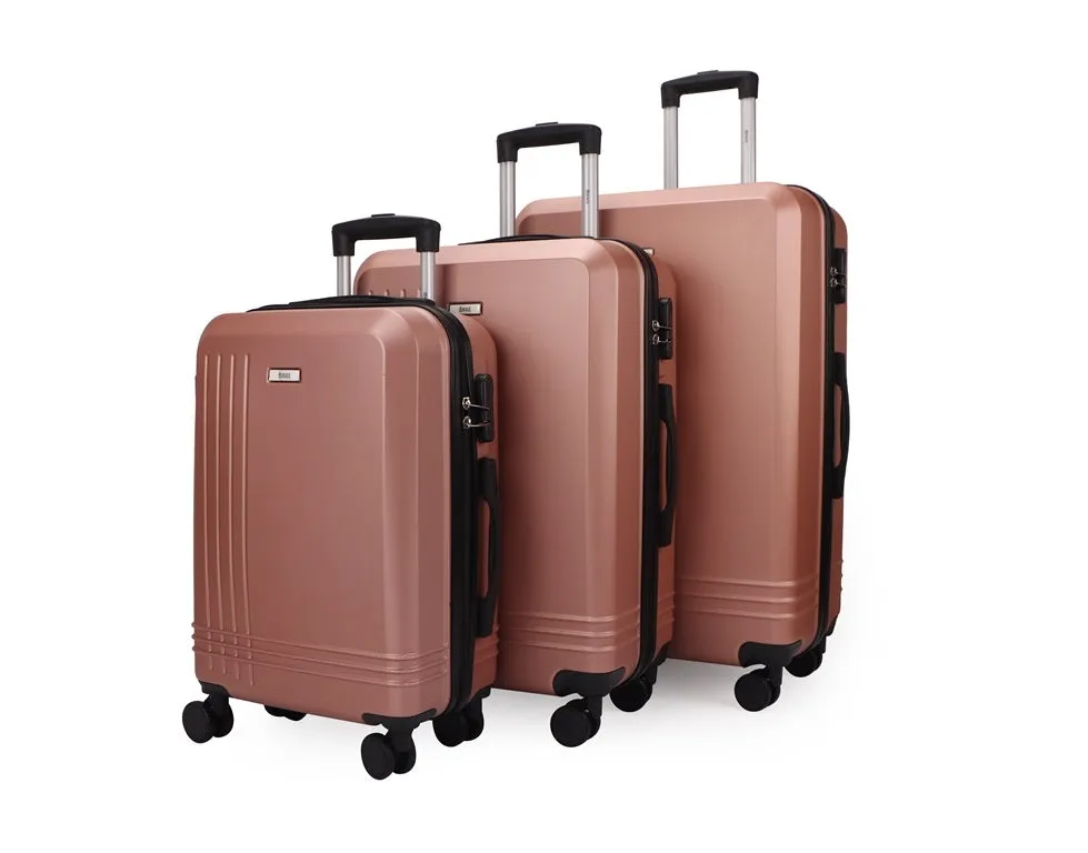 Alisa ABS Hard shell Lightweight 360 Dual Spinning Wheels Combo Lock 28" 24", 20" 3 Piece Luggage Set