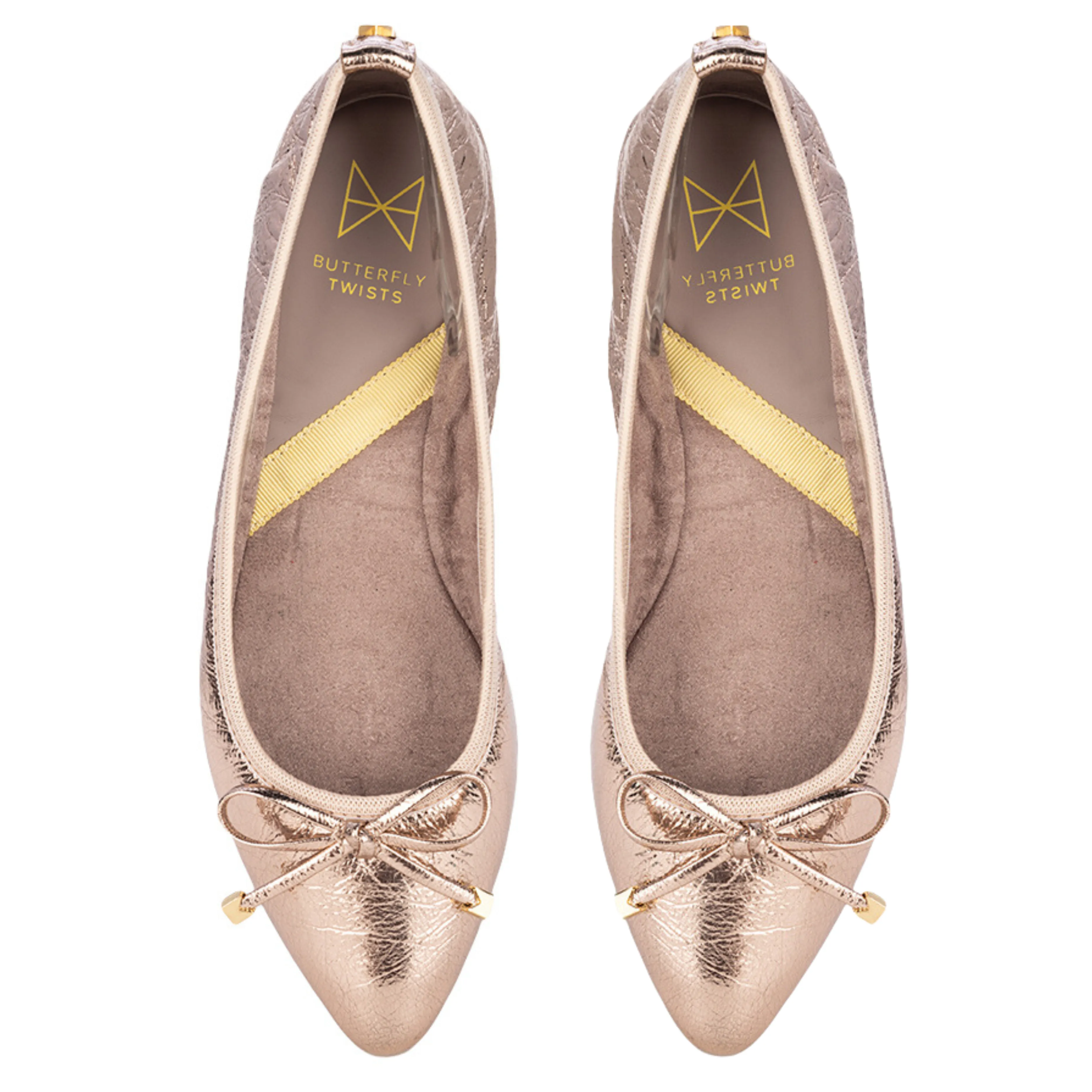 ANNIE Ballet Flat Shoes - Gold