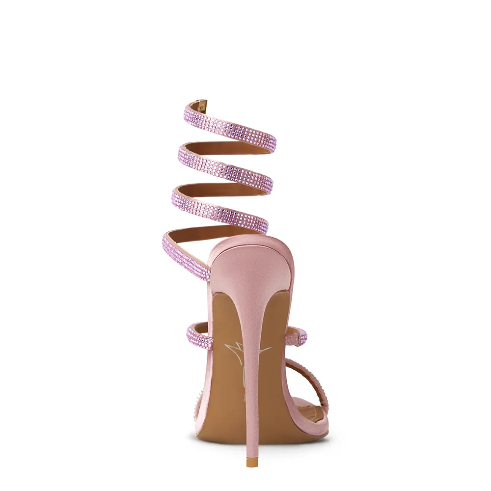 Aphrodite Pink Wrap Open Toe Heels