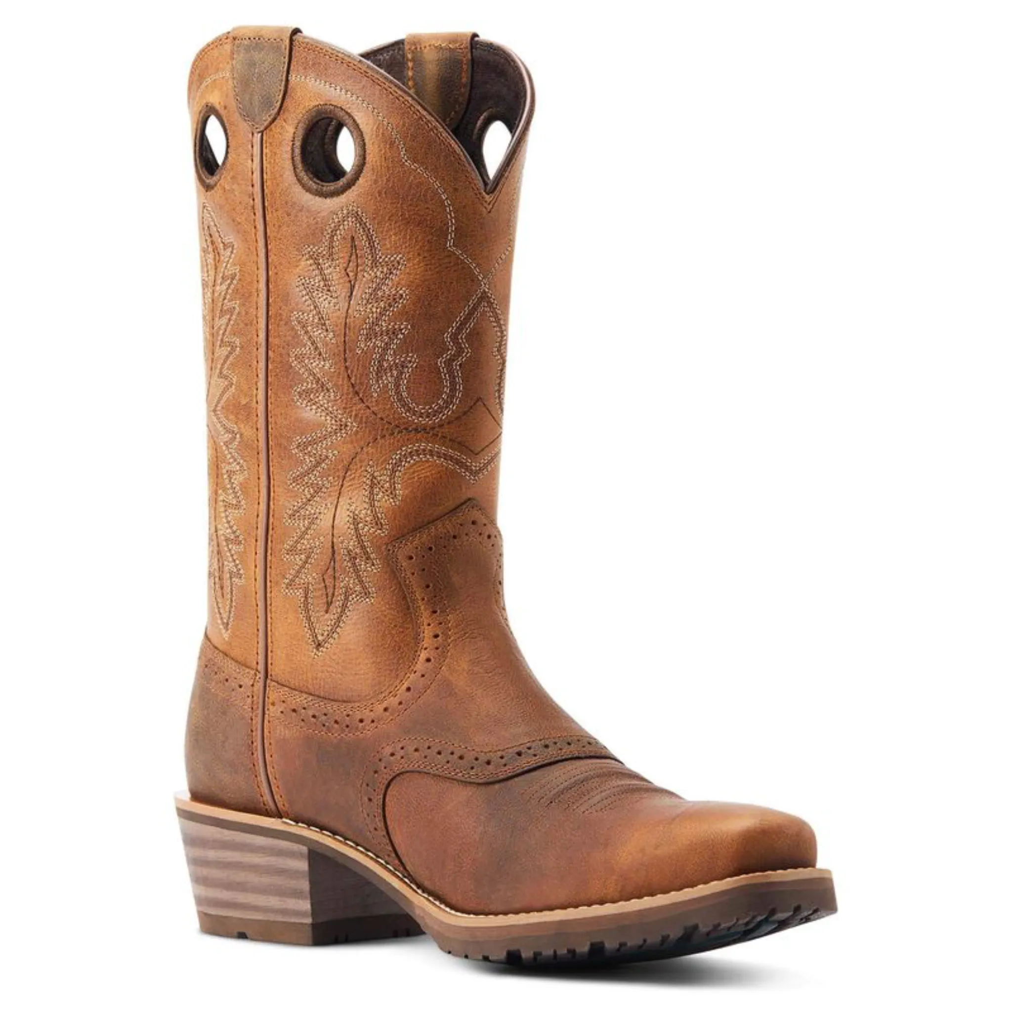 ARIAT MEN'S HYBRID ROUGHSTOCK SQUARE TOE WESTERN BOOT - 10044565