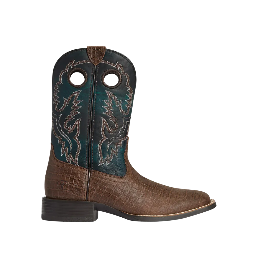 Ariat Men's Sport Buckout Deep Blue Croc Print Boots