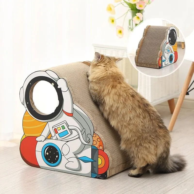 Astronaut Cartoon Cat Scratching Post