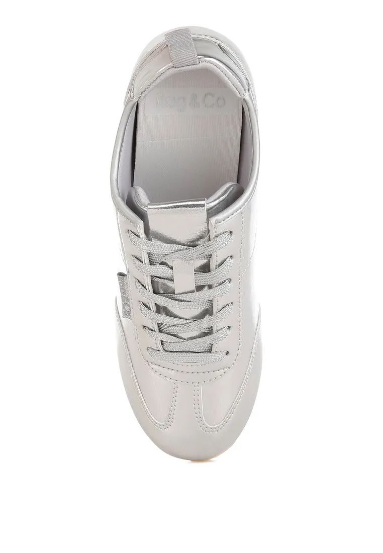 Astylos Metallic Faux Leather Sneakers